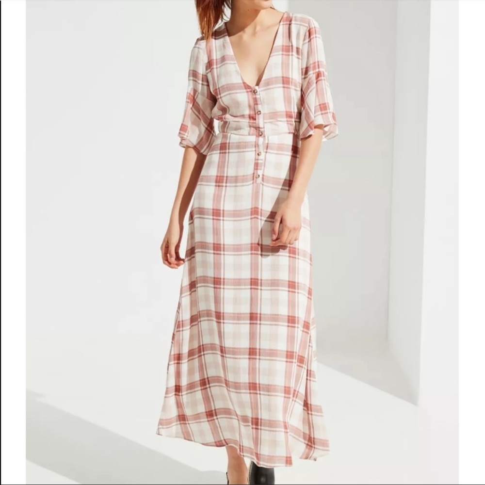 PRICE DROP Urban Outfitters Plaid Button Down Maxi Dress